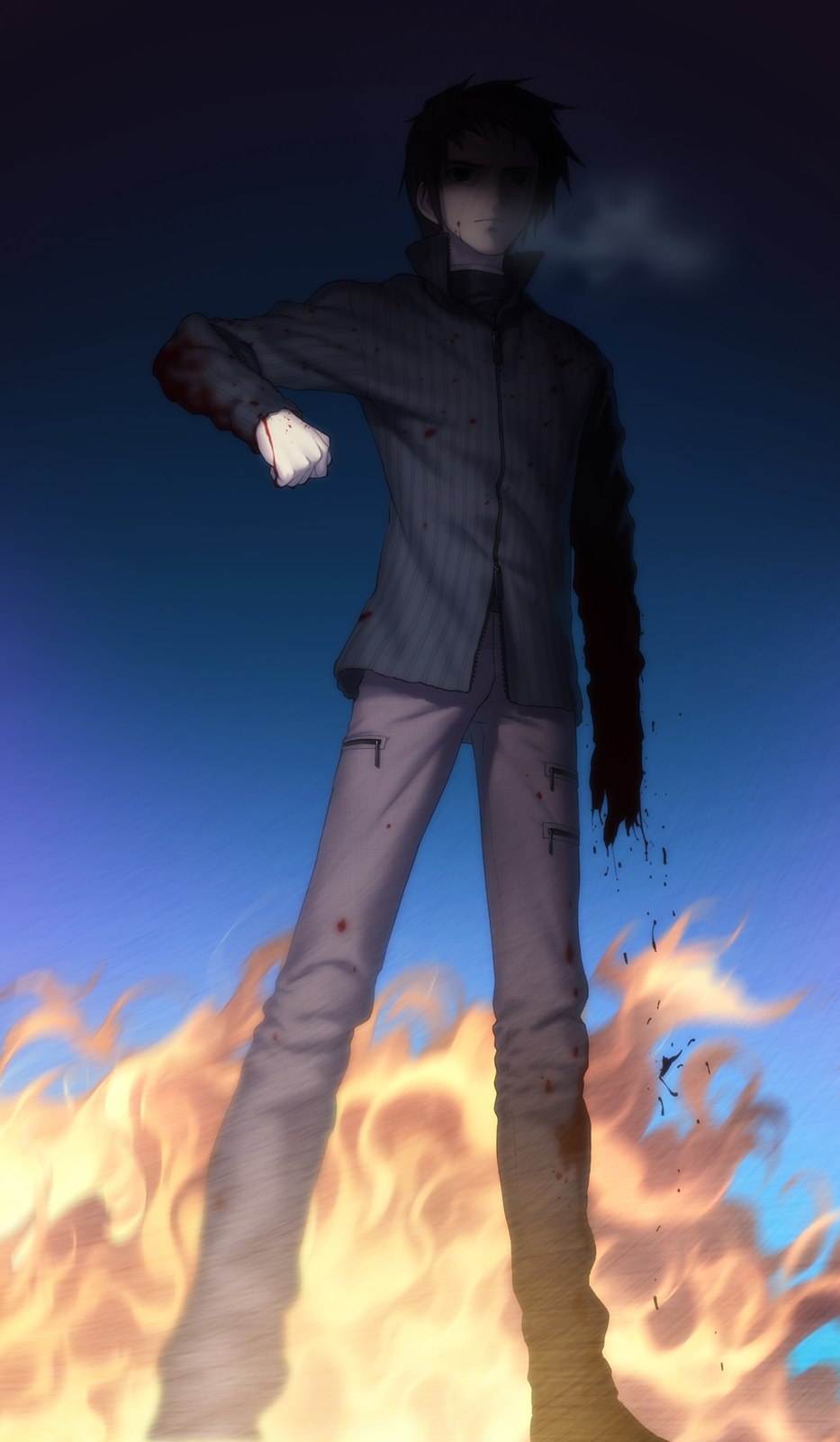 《魔法使之夜》剧情中静希草十郎的 CG 画面